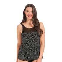 Krista Women's High-Neck Mesh Flare Tankini Swim Top
