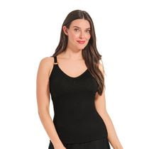 Krista Women's Textured Scoop Neck Tankini Swim Top with Adjustable Straps