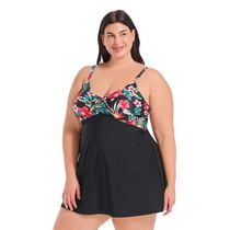 Krista Plus Women's Ruched front One Piece Swimdress