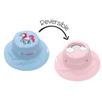 FlapJackKids - Reversible Baby, Kids & Toddler Sun Hat - Rainbow & Unicorn - UPF 50+