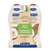 Gel douche exfoliant Softsoap Coconut Butter Scrub, emballage double