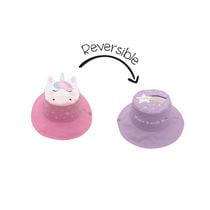 FlapJackKids - Reversible Baby, Kids & Toddler Sun Hat - Unicorn & Star - UPF 50+