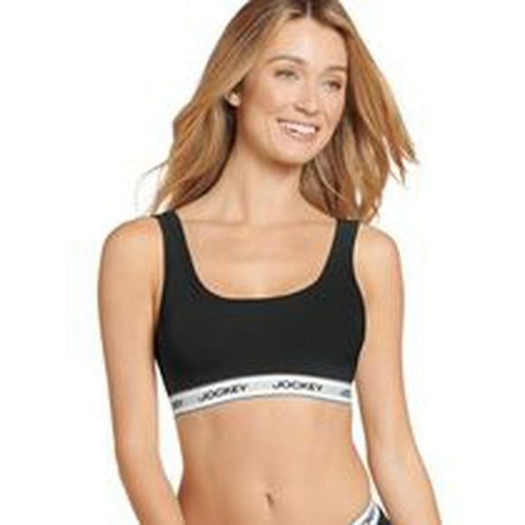 Jockey Essentials Women's Cotton Stretch Scoop Bralette, Jockey Essentials Cotton Stretch Scoop Bralette