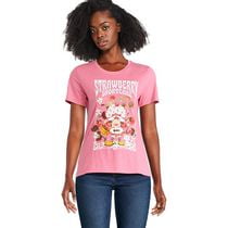T-shirt avec imprimé graphique Fraisinette pour femmes Tailles TP–TG