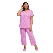 Iyla Women's Plus Cotton Capri 2-Piece Set, Sizes XS-XXL