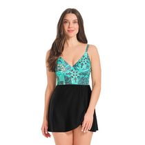 Krista Women's Crossover V neck One Piece Swimdress