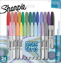 Marqueurs permanents Sharpie, édition spéciale Mystic Gem, pointe fine, couleurs assorties, 24 unités