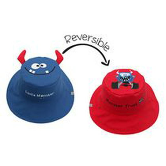 FlapJackKids - Chapeau de soleil réversible pour bébés, enfants et petites - Monstre et voiture - UPF 50+