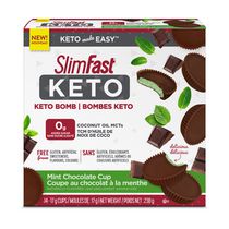 SlimFast Keto Bomb Snacks Snacks, 14x17g, Mint Chocolate tasses Par boite 238g