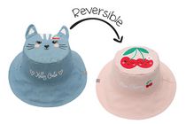 FlapJackKids - Reversible Baby, Kids & Toddler Sun Hat - Cat & Cherry - UPF 50+