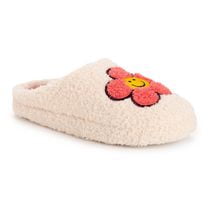 MUK LUKS Ladies Daisy Cozy Print Slipper White, Size 5/6