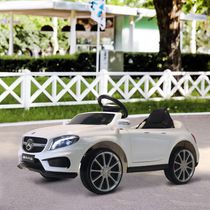 Qaba remplacement pour enfants électriques monter sur voiture Mercedes GLA AMG véhicule à piles 6v sous licence avec télécommande de musique de phare haute / basse vitesse blanc