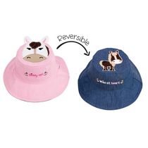 FlapJackKids - Chapeau de soleil réversible pour bébés, enfants et petites - Poney et cheval - UPF 50+