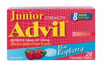 Junior Strength Advil Chewable Tablets Blue Raspberry 20s