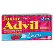 Junior Strength Advil Chewable Tablets Blue Raspberry 40s