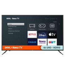 onn. 50" 4K UHD HDR Roku Smart TV (Model 100012585-CA-Black)