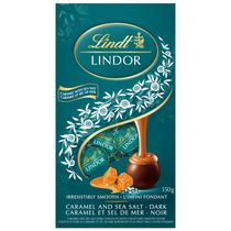 Truffes LINDOR au chocolat noir avec caramel et sel de mer de Lindt – Sachet (150 g)