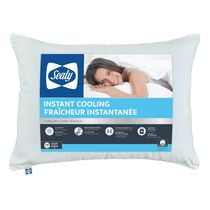 Lot de 2 Oreillers de Lit Sealy Instant Cooling, Housse en Coton pour Toutes Positions, Lavable en Machine