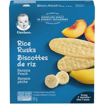 Biscottes de riz GERBER® Banane Pêche, collations pour bébés 24 biscottes, 50 g