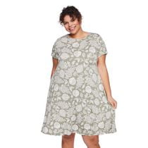 George Women's Plus Swing Dress, Sizes 1X-4X