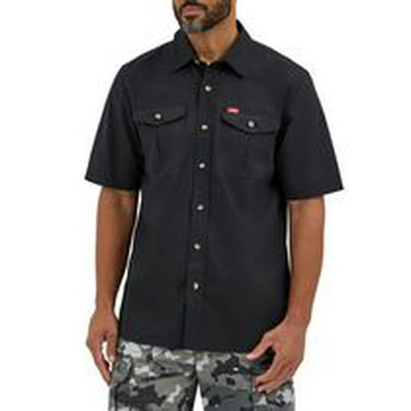 Wrangler Men's Short Sleeve Twill Shirt, Short Sleeve Twill
