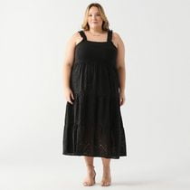 DV Smocked bodice lace eyelet maxi dress