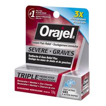 Orajel™ Severe Toothache & Gum Relief Plus Triple Medicated Gel ...