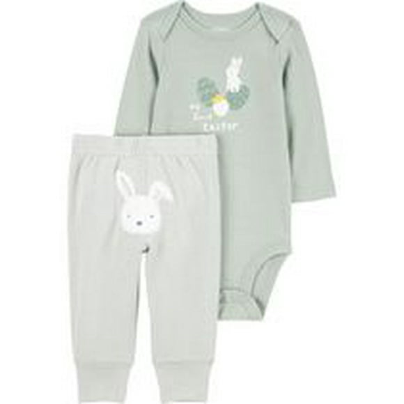 Carter's Child of Mine Baby Unisex Bodysuit Pant Set - Green My First Easter