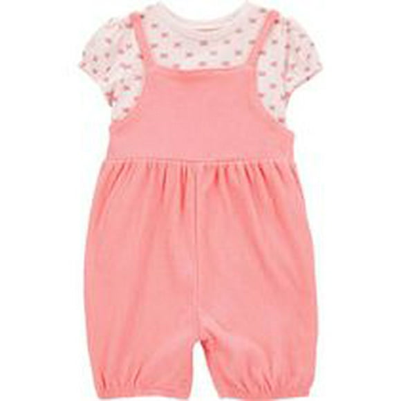 Carter's Child of Mine Baby Girls' Pink Shortall Set, Sizes 0-3months-24months