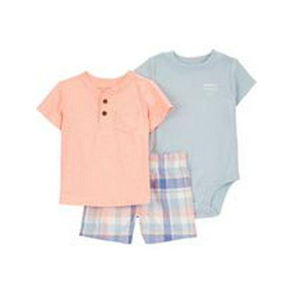Carter's Child of Mine Ensemble de couvre-couches à carreaux rose et bleu pour bébé garçon