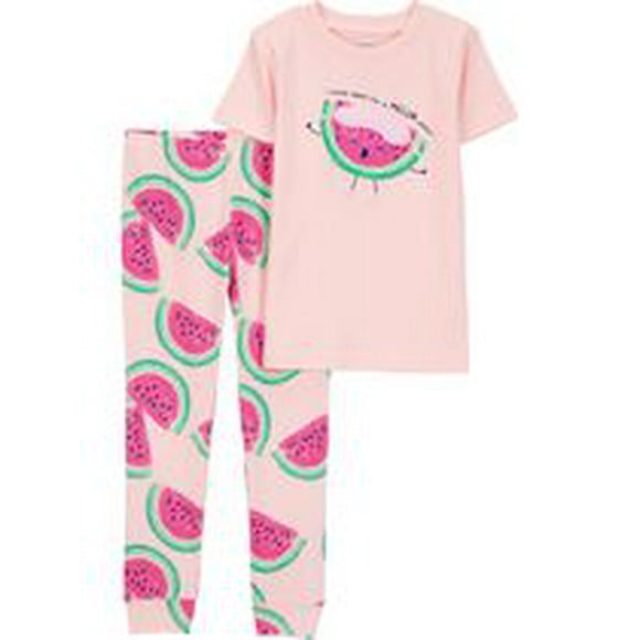 Carter's Child of Mine Baby and Toddler Girls' Watermelon 2-Piece Cotton Pajama Set, Sizes 6-9M - 5T