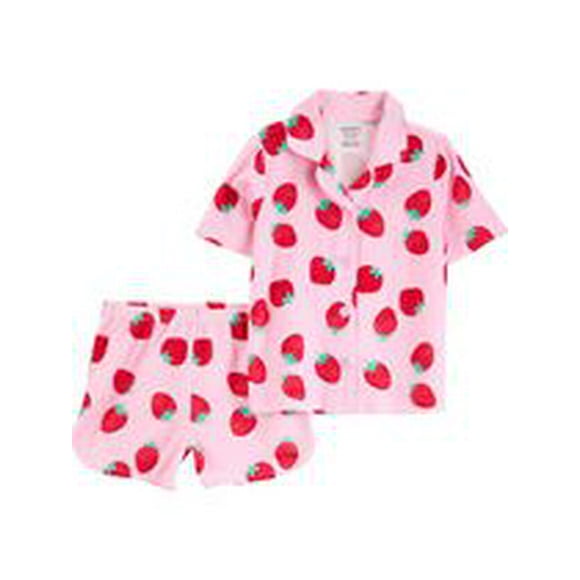 Carter's Child of Mine Baby and Toddler Girls' Pink Strawberry 2-Piece Pajama Set, Sizes 6-9M - 5T