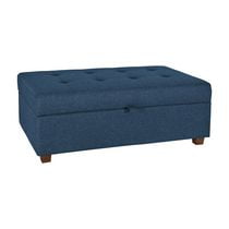 CorLiving Aubin Large Fabric Tufted Ottoman with Storage – Versatile Ottoman Bench for Bedroom or Living Room, Entryway Bench with Storage, Blanket Storage Chest and More