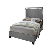 Aerys Double Platform Bed Frame with LED Lights , Grey Velvet
