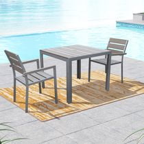 CorLiving Gallant Sun Bleached Outdoor Dining Set