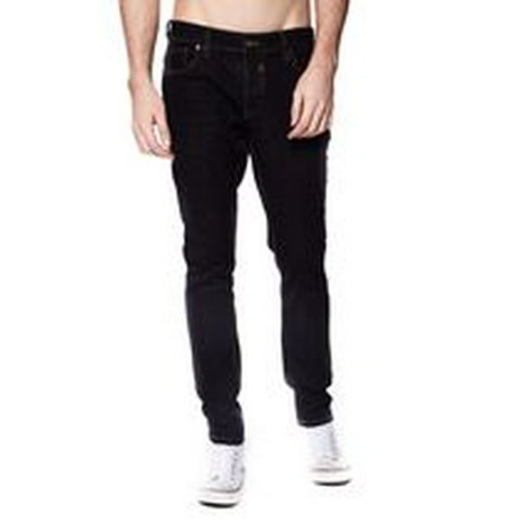 Jeaniologie ™ Jean coupe étroite 5 poches pour homme | Délavé bleu-noir 28 - 38