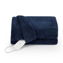 Sunbeam Throw Poseidon Blue Microplush, 4 Heat Settings, 4-Hour Auto Shut-Off, Electric Heated Blanket,  50” x 60”