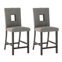 CorLiving Bistro Grey Sand Fabric Counter Height Dining Chairs