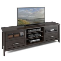 for TVs up to 85 CORLIVING THW-710-B Hollywood Dark Grey TV Cabinet with Drawers 