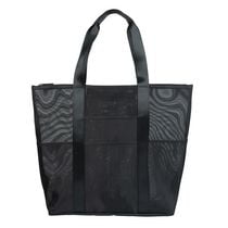 Time & Tru Mesh Tote Bag, Lightweight Multipurpose Design with Multiple Slip Pockets, Inner Zipper Pocket, Washable and Foldable with Shoulder Straps