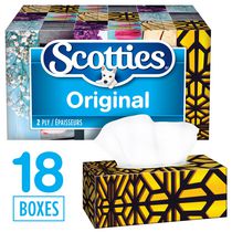 Scotties Original Soft & Strong Facial Tissues, Hypoallergenic and Dermatologist Approved, 18 Boxes, 126 Tissues per Box
